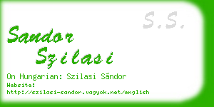 sandor szilasi business card